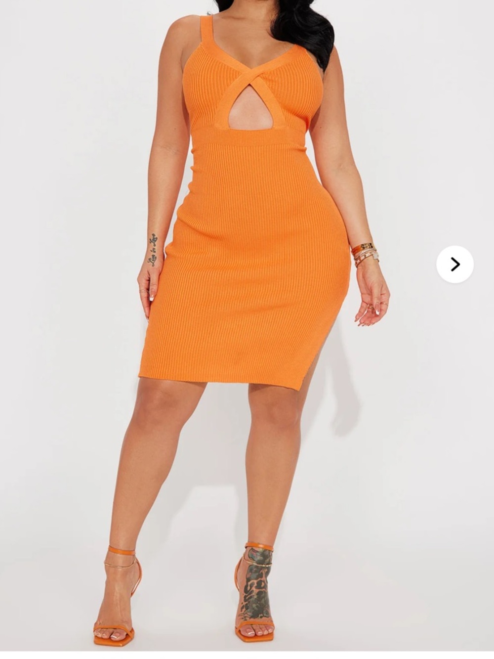 Orange Ribbed Dress Size Small